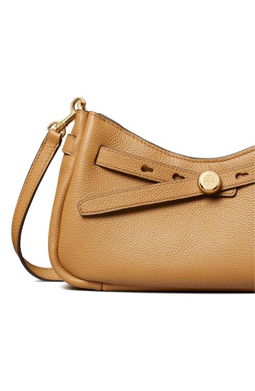 Tory Burch Romy Zip Top Leather Crossbody Bag In Brown