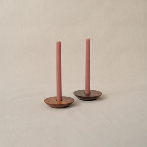 Dish Candlestick Holder Pair