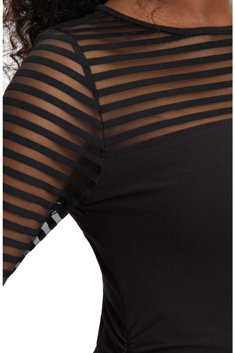 Shadow Stripe Maternity Top, Alternate, color, BLACK