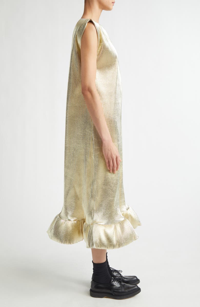 MELITTA BAUMEISTER Puffle Metallic Ripple Dress, Alternate, color, Light Gold