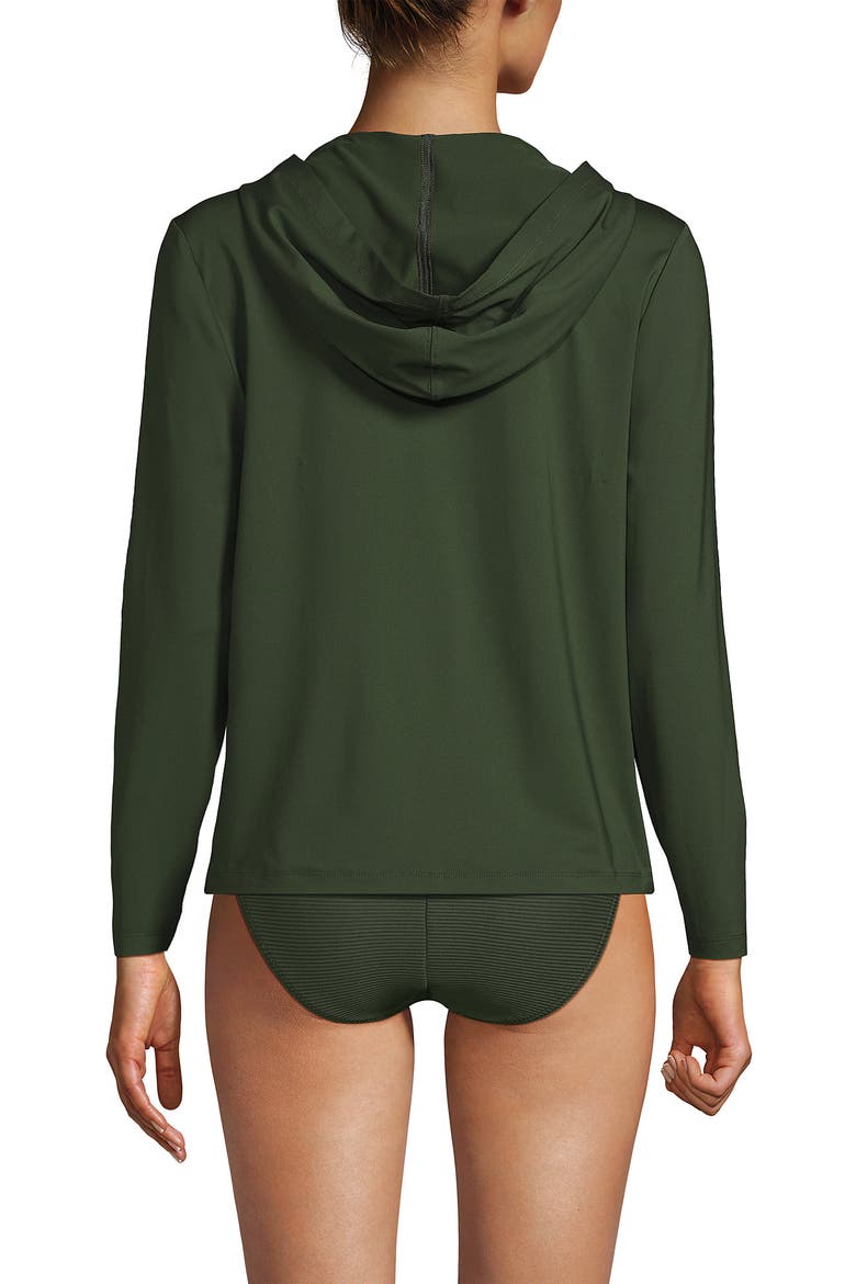 SunShade UPF 50 Hooded Zip Front Rash Guard, Alternate, color, Rich Olive Green