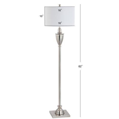 Jonathan Y Othello 62" Metal Led Floor Lamp, Polished Nickel In Polished Nickel