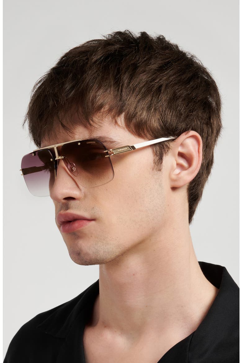 Carrera 63mm Oversize Gradient Square Sunglasses, Alternate, color, GOLD IVORY / GOLD BURGUNDY