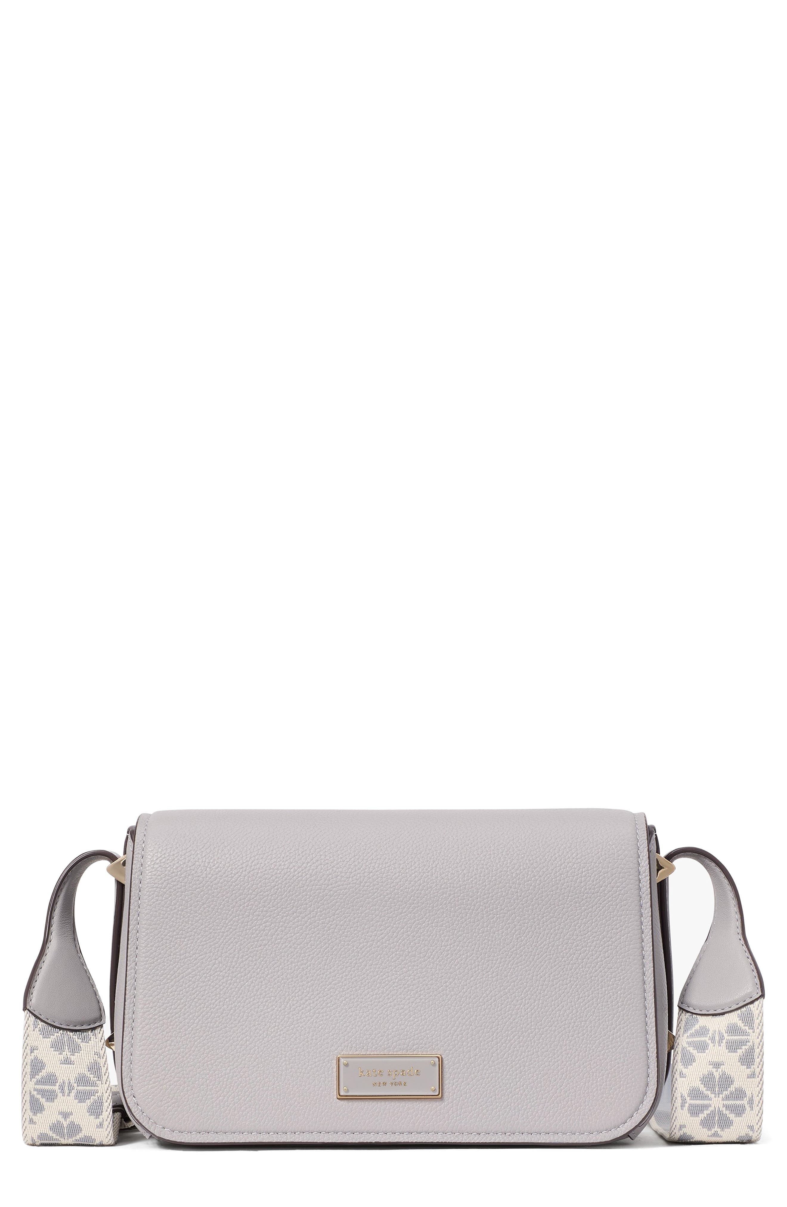 Kate Spade New York small liv pebble leather flap crossbody bag, Main, color, 