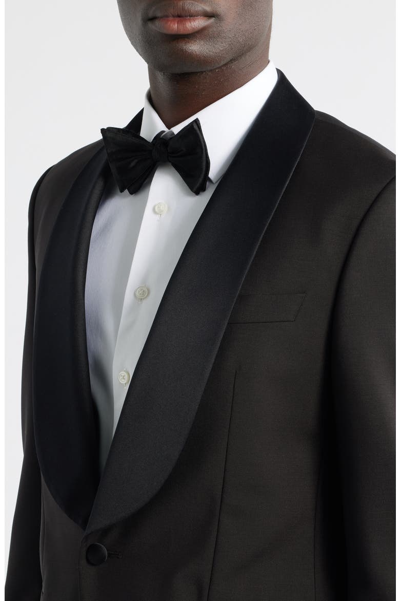 Huge Shawl Collar Dark Brown Wool & Mohair Tuxedo, Alternate, color, DARK BROWN