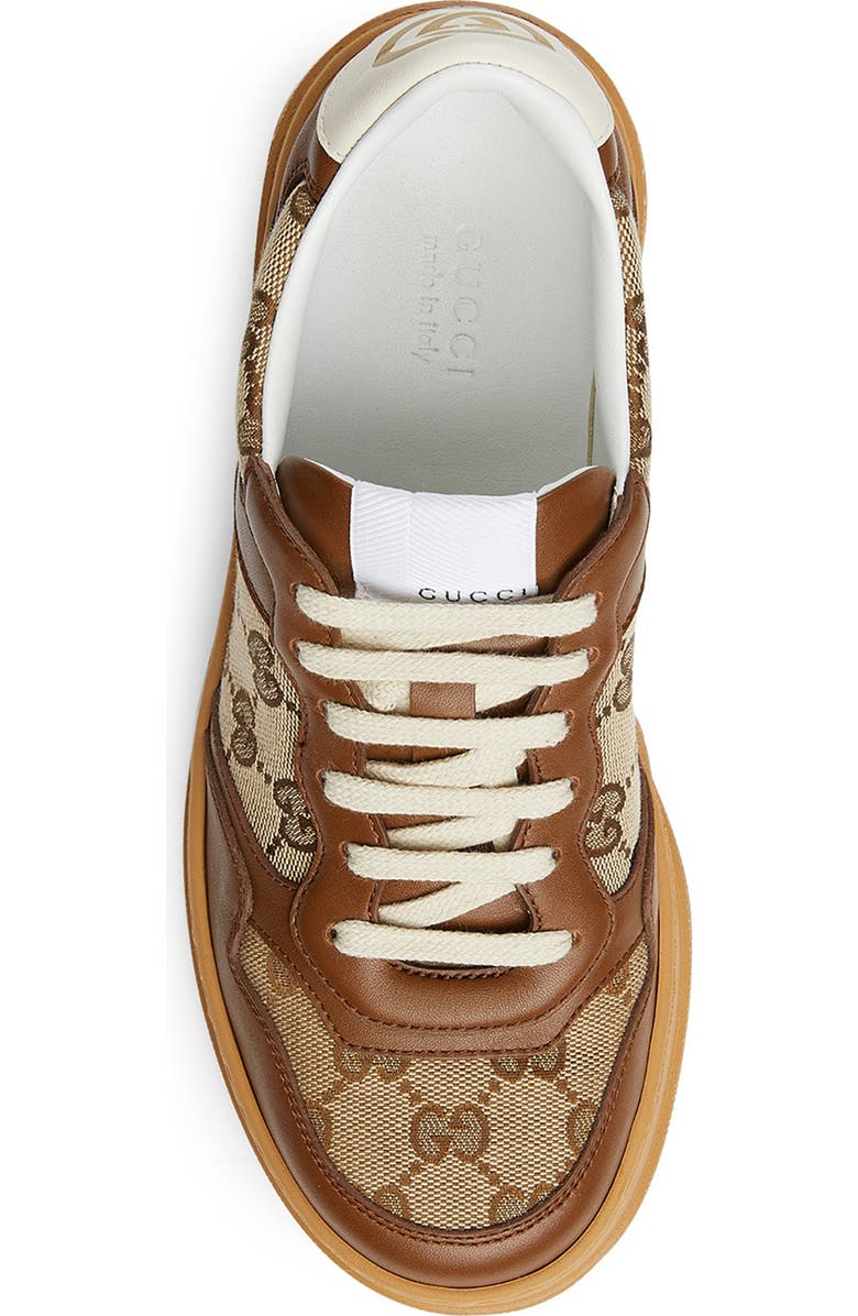 Gucci Chunky B Mixed Media Sneaker, Alternate, color, Beige/ Brown
