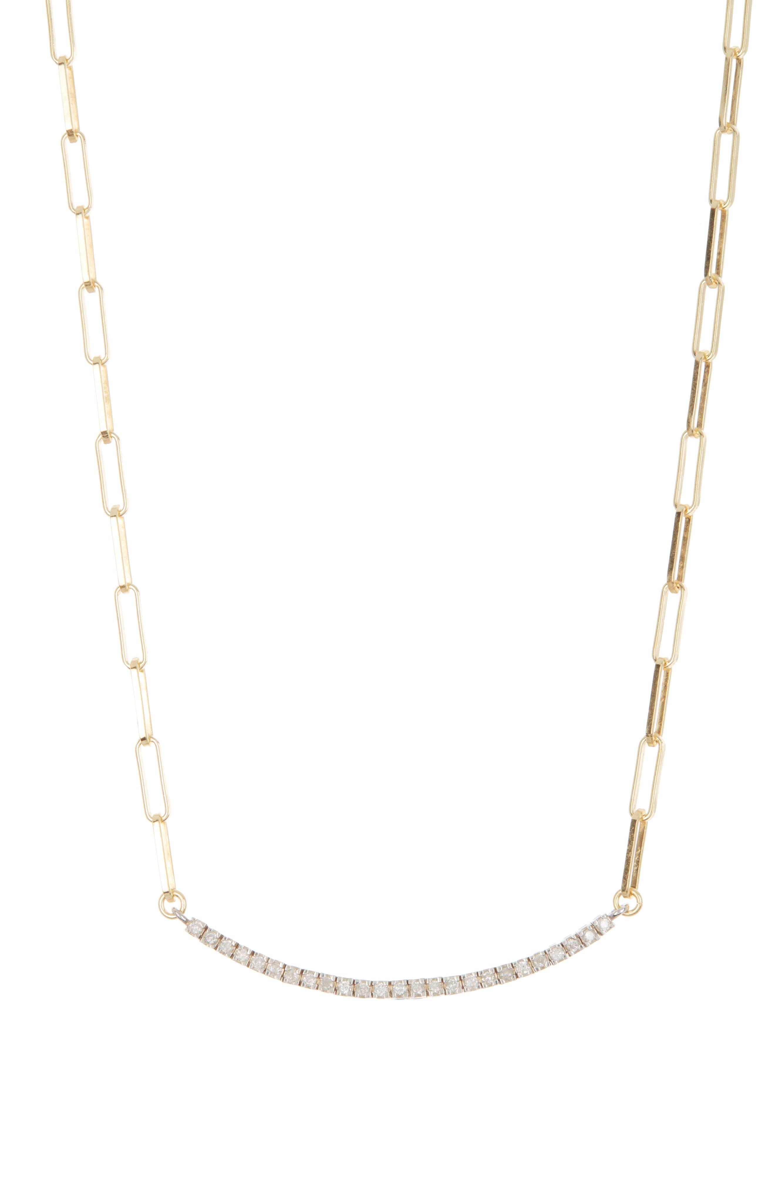 MESHMERISE Diamond Paperclip Link Necklace - 0.06ct.