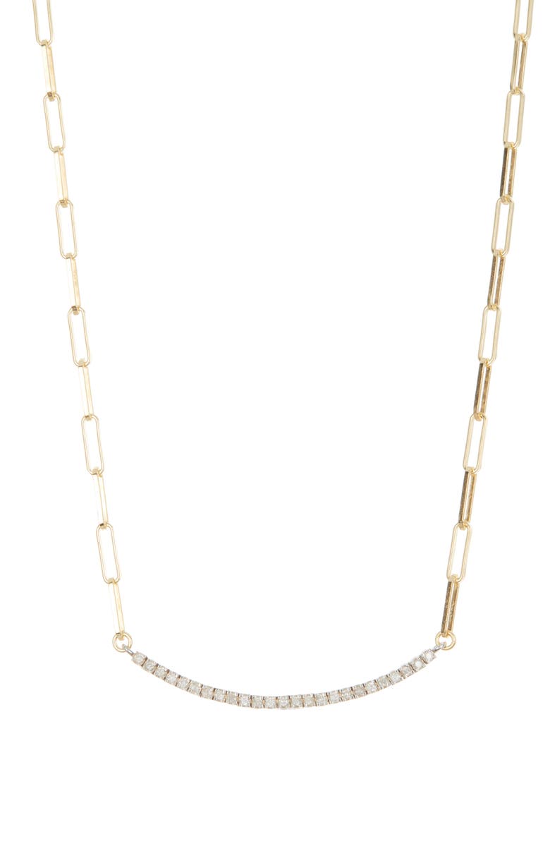 MESHMERISE Diamond Paperclip Link Necklace - 0.06ct., Main, color, Yellow Gold