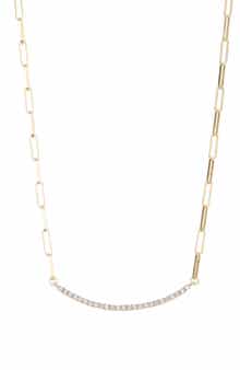 MESHMERISE Diamond Paperclip Link Necklace - 0.06ct.