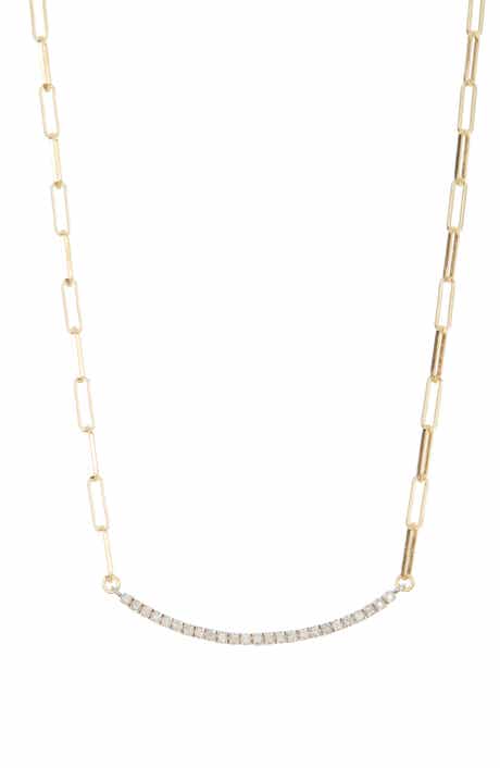 MESHMERISE Diamond Paperclip Link Necklace - 0.06ct.