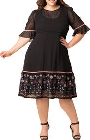 Kiyonna Mesmerizing Embroidered Cocktail Dress