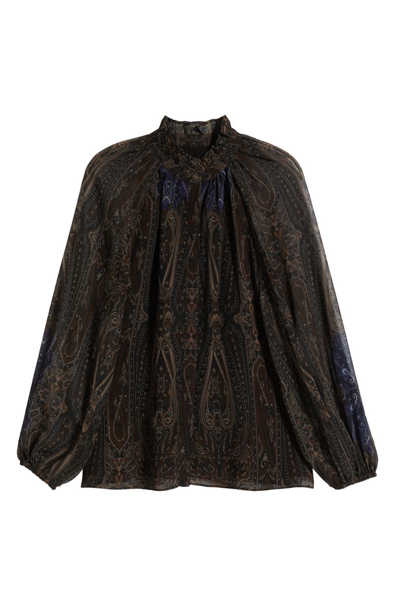 KOBI HALPERIN Sofiana Paisley Long Sleeve Top, Alternate, color, Coco Multi