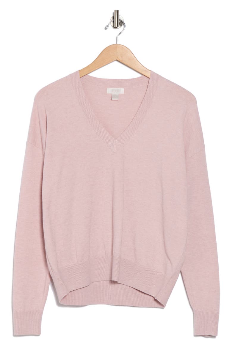 V-Neck Pullover Sweater, Alternate, color, PURPLE LILAC