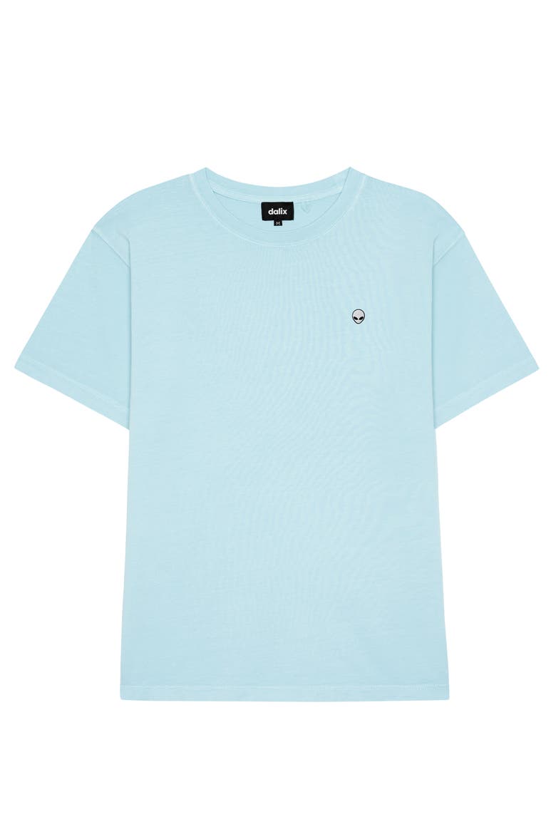 Mens Lil Alien Midweight Garment Dye Tee, Main, color, Sky Blue
