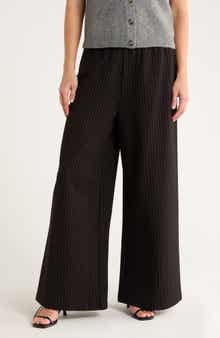 French Connection Pinstripe Ponte Wide Leg Pants