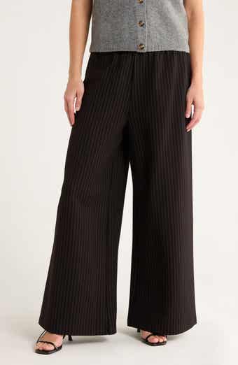 French Connection Pinstripe Ponte Wide Leg Pants