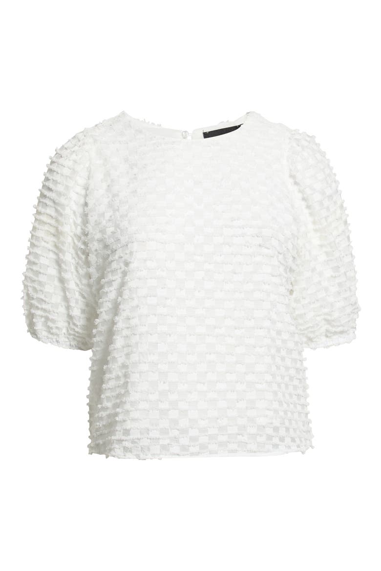 Textured Puff Sleeve Top, Alternate, color, WHITE