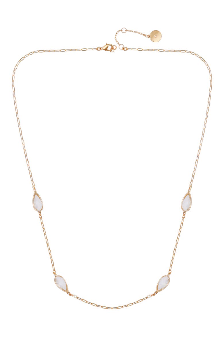 Crystal Station Necklace, Alternate, color, GOLD TONE