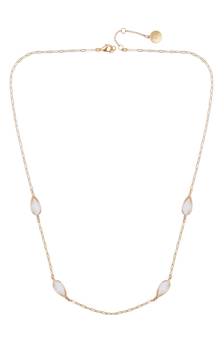Vince Camuto Crystal Station Necklace, Alternate, color, Gold Tone