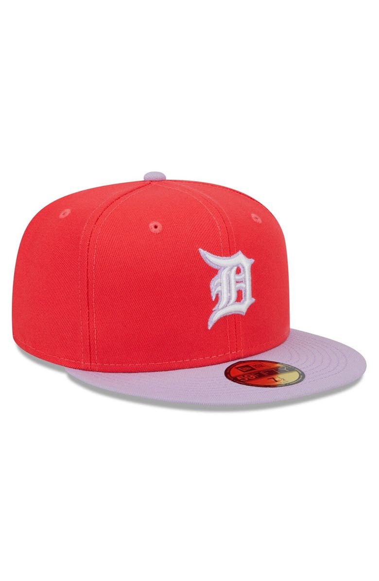 New Era Men's New Era Red/Lavender Detroit Tigers Spring Color Two-Tone 59FIFTY Fitted Hat, Alternate, color, 
