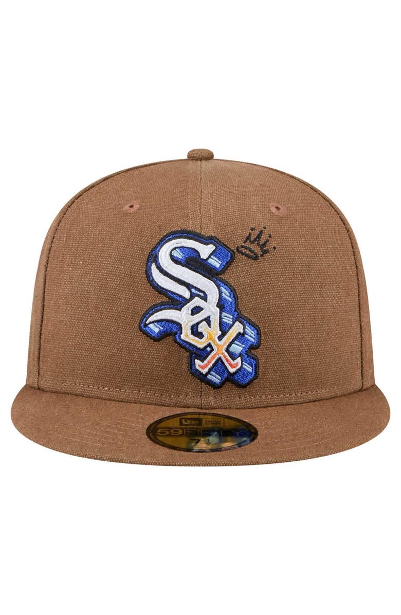 New Era Men's New Era Brown Chicago White Sox Logo Scribble 59FIFTY Fitted Hat, Alternate, color,