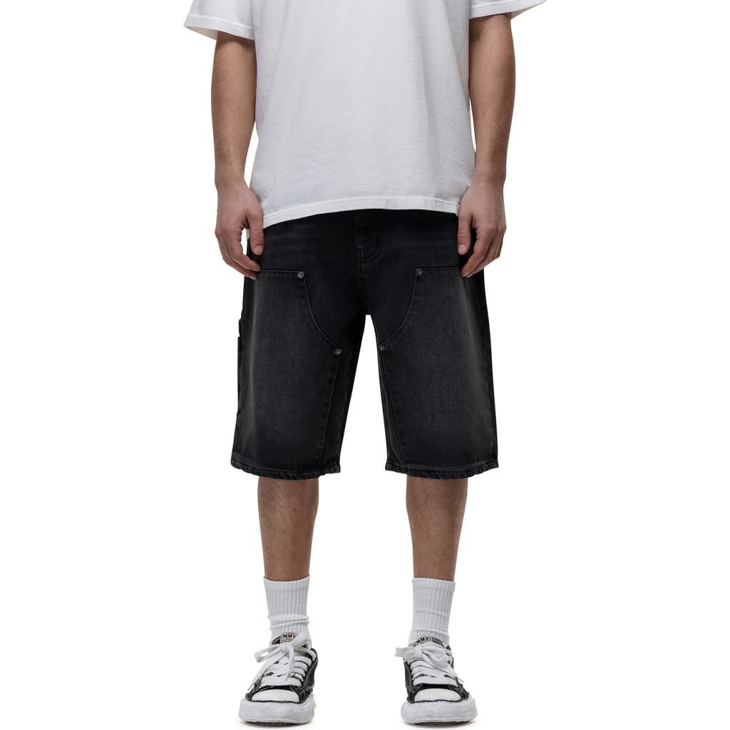 Good For Nothing Release Blue Denim Shorts In Black