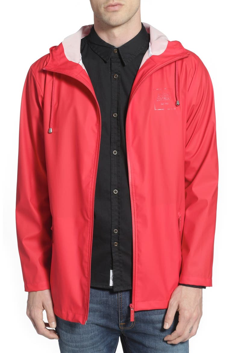 'OC Exclusive' Waterproof Breaker Jacket, Main, color, FIRE ENGINE RED