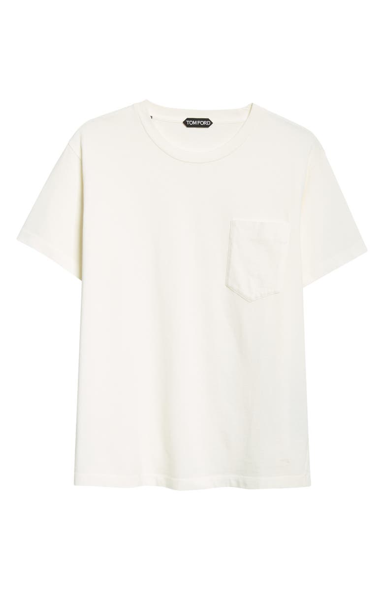 TOM FORD Cotton Pocket T-Shirt, Alternate, color, Aw002 White