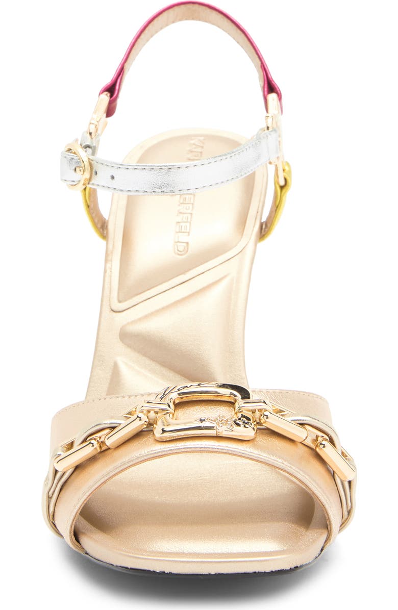 KARL LAGERFELD PARIS Danessa Ankle Strap Sandal, Alternate, color, Gold Multi