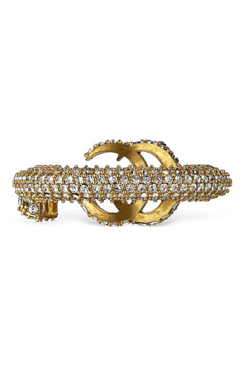 GG Barrel Key Crystal Pavé Ring, Alternate, color, GOLD