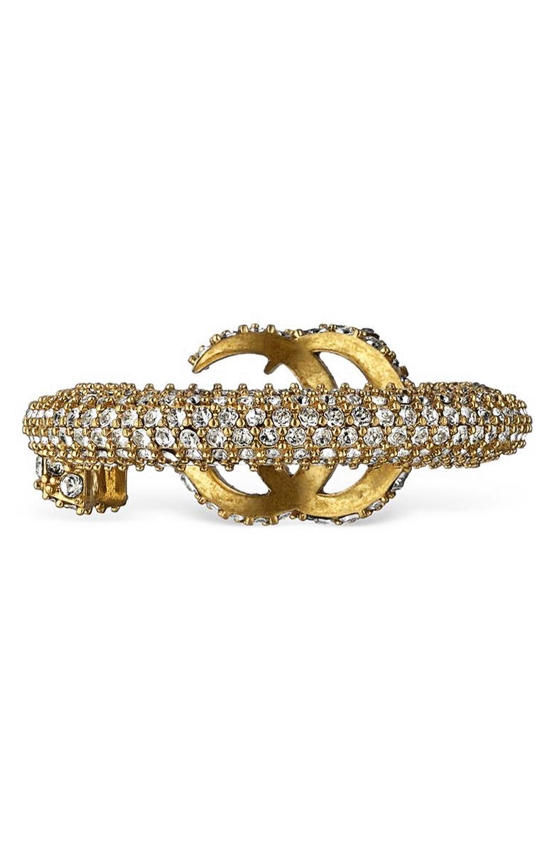 Gucci GG Barrel Key Crystal Pavé Ring, Alternate, color, 