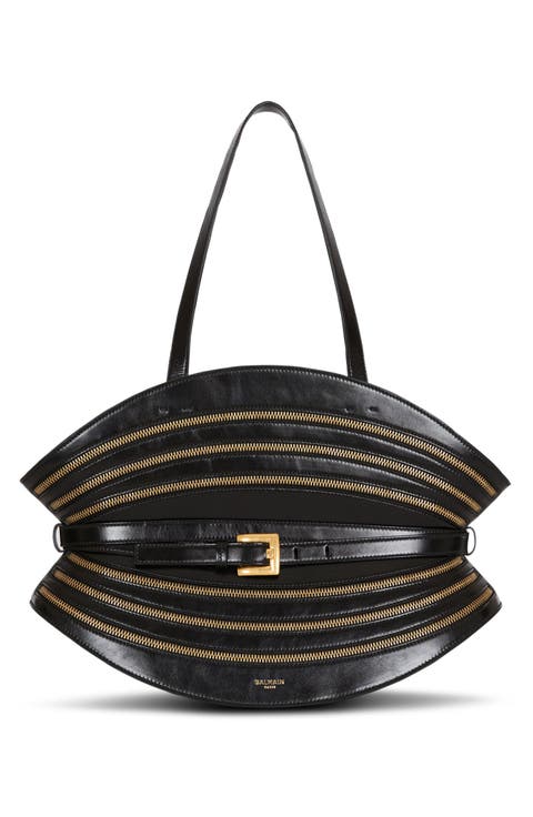 Medium Shuffle Zips bag in calfskin leather