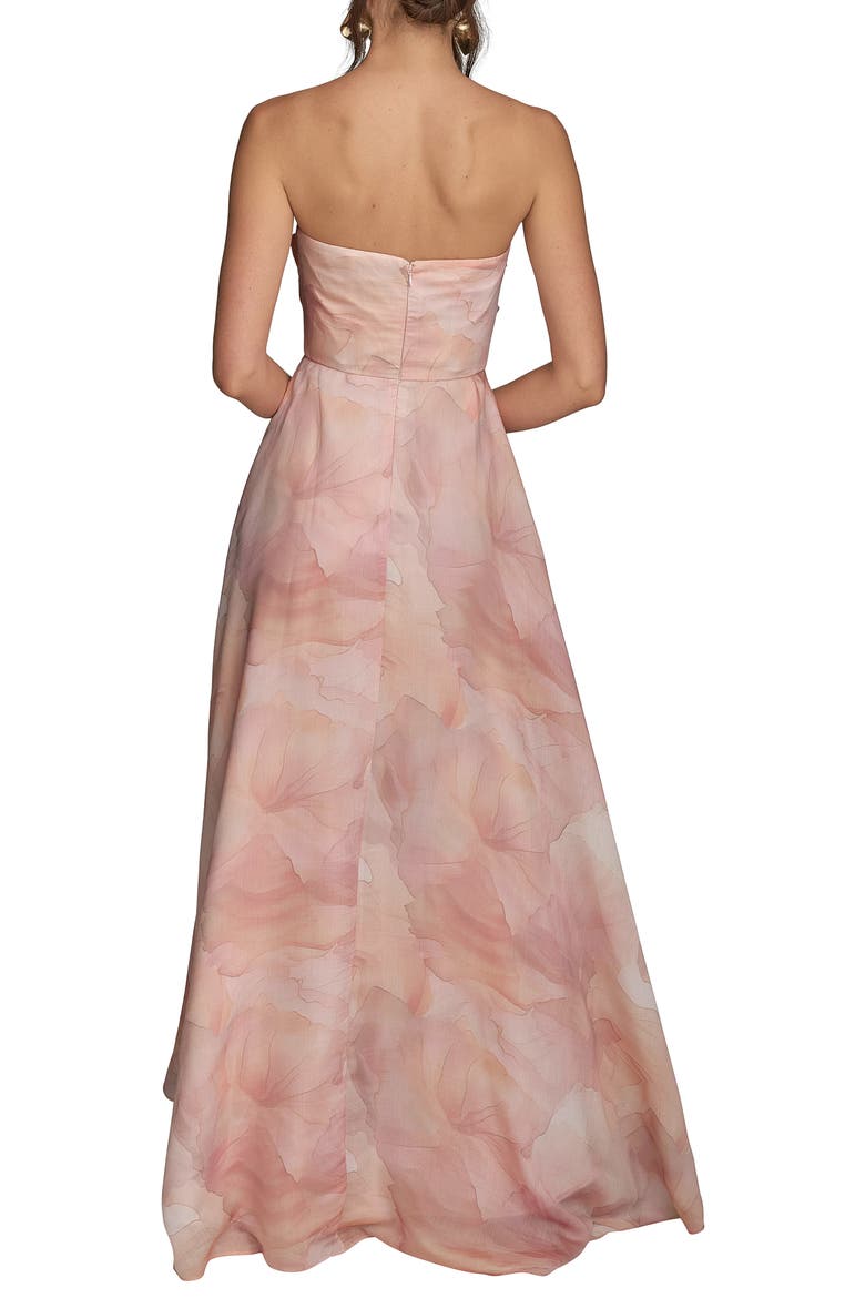 Abstract Floral Strapless Gown, Alternate, color, APRICOT MULTI