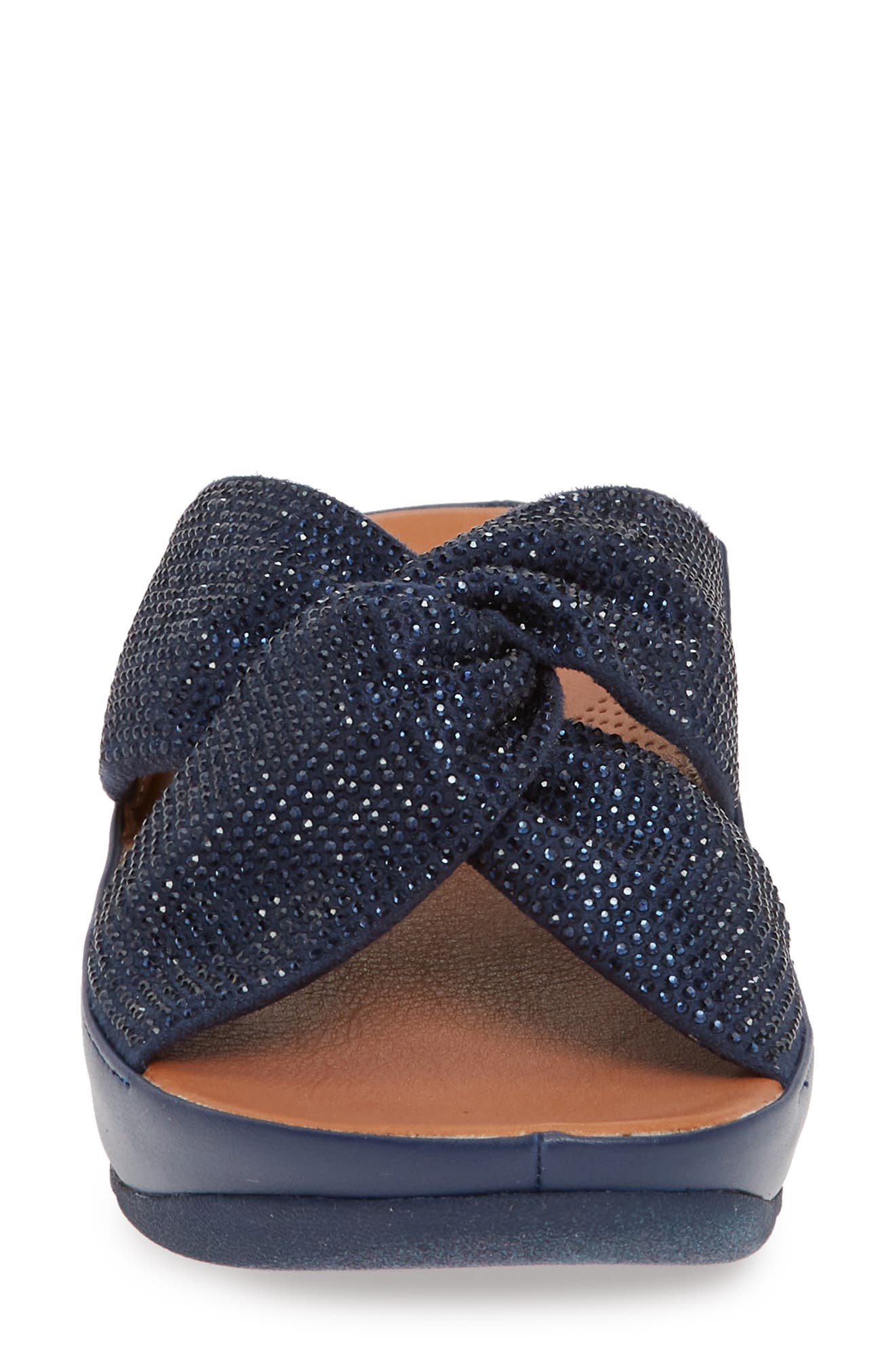 Twiss Crystal Embellished Slide Sandal, Alternate, color, MIDNIGHT NAVY FABRIC