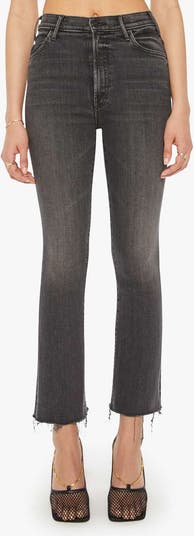 The Hustler High Waist Fray Hem Ankle Bootcut Jeans