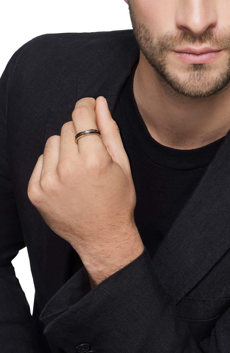 David Yurman Forged Carbon Band Ring in 18K Yellow Gold, Alternate, color, 18K Yellow Gold