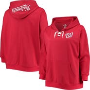 PROFILE Women's Red Washington Nationals Plus Size Lace-Up V-Neck Pullover Hoodie