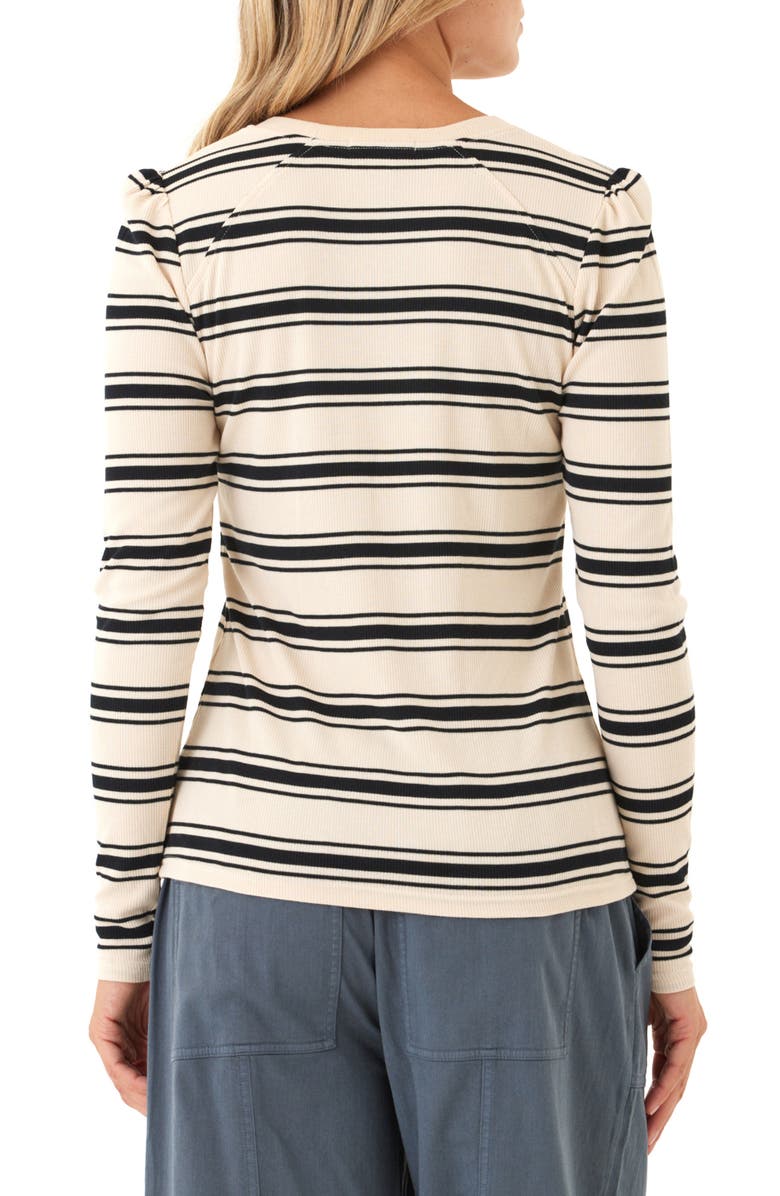 Threads 4 Thought Nimia Alpine Stripe Rib Top, Alternate, color, Tapioca / Black