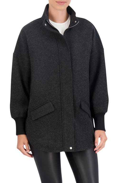 Ookie & Lala Faux Cashmere Rib Cuff Jacket In Dark Charcoal