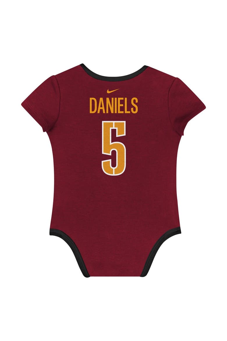 Newborn & Infant Nike Jayden Daniels Washington Commanders Name & Number 3-Pack Bodysuit Set, Alternate, color, Burgundy