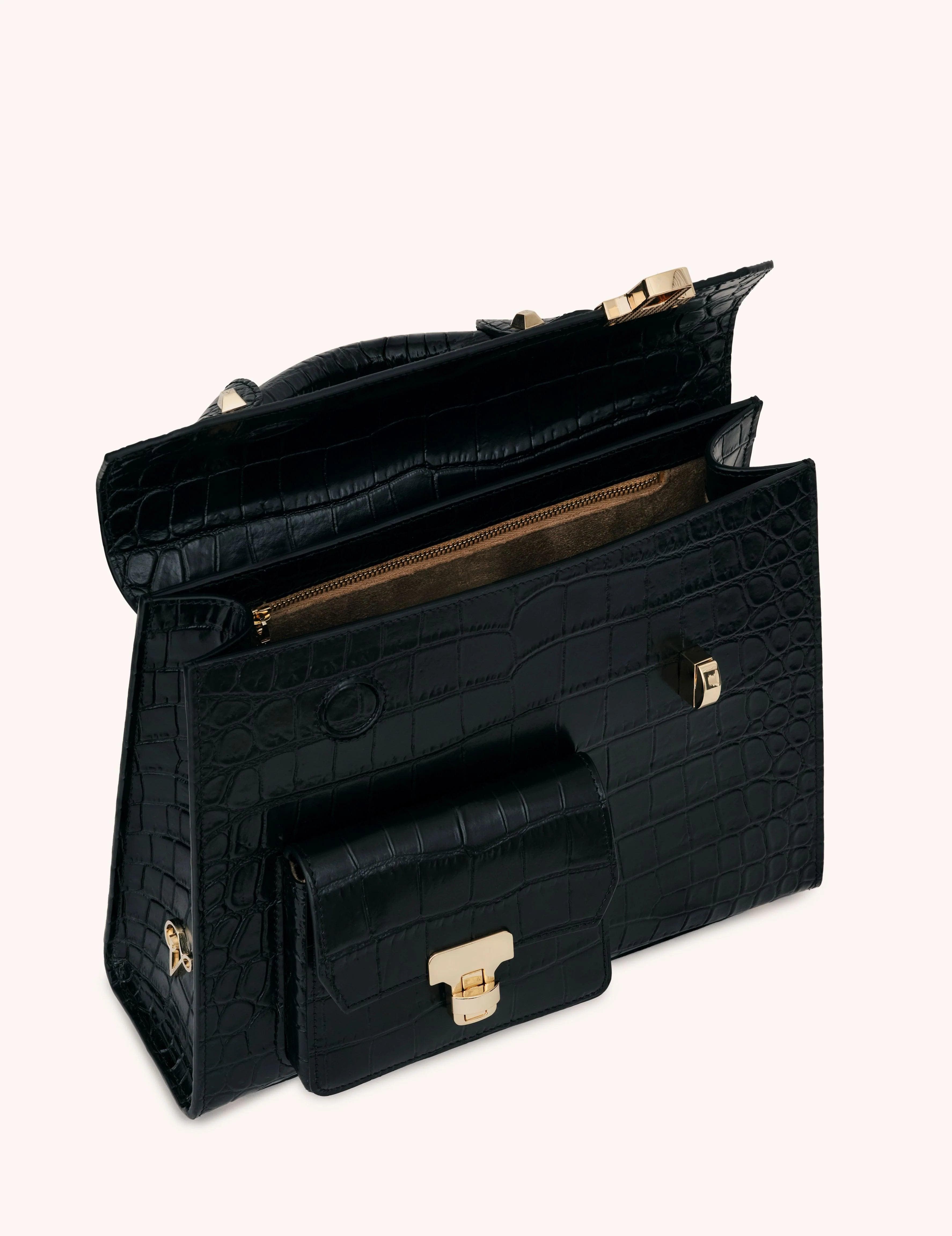 VIE LORIE Vanna Top Handle Bag, Alternate, color, Onyx