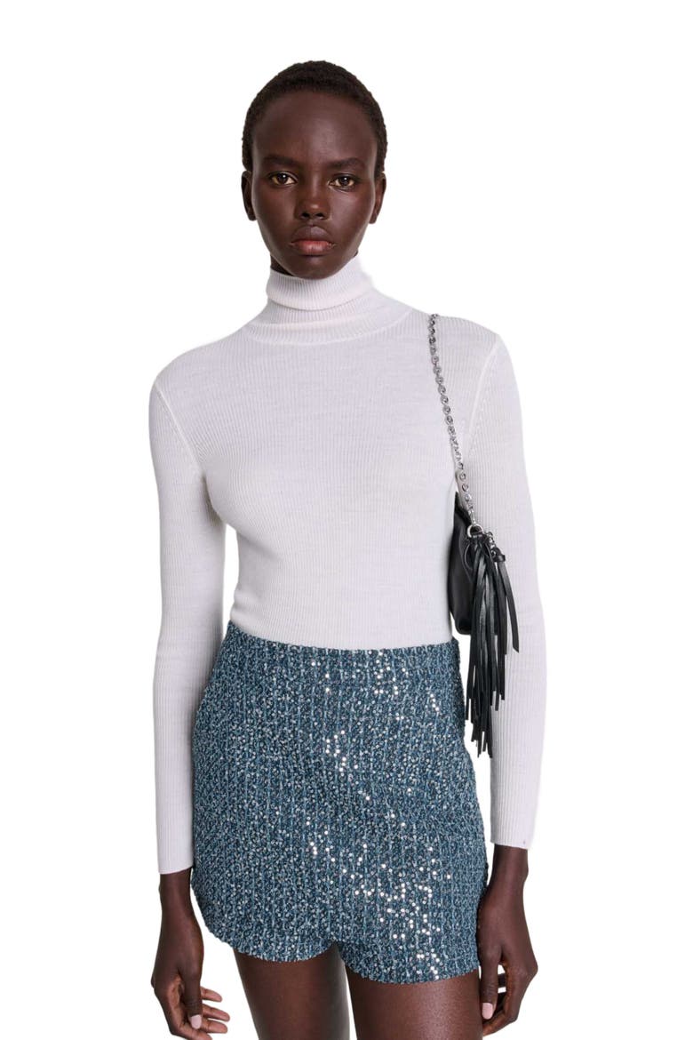 Tweed illusion shorts, Main, color, Blue silver
