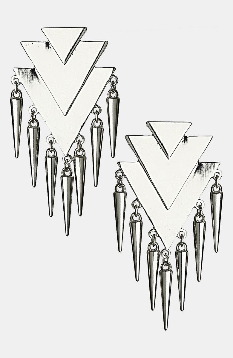 Topshop Triangle & Spike Drop Earrings, Main, color, 