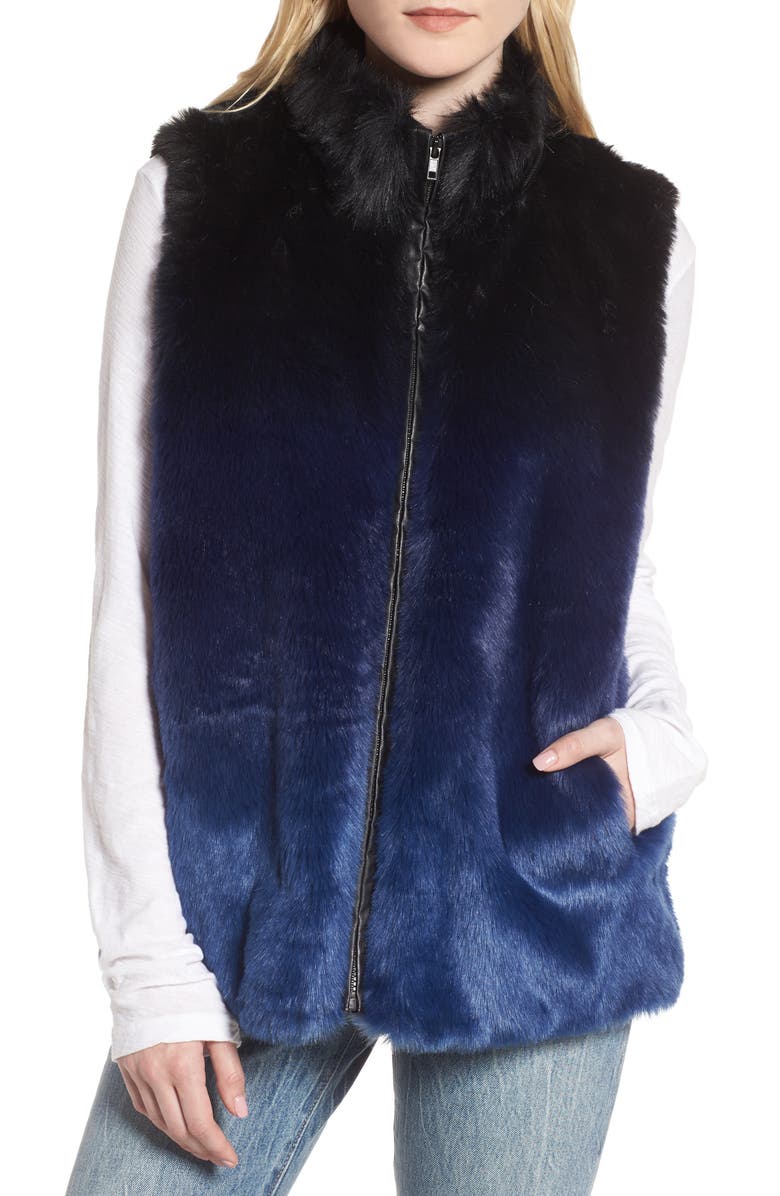 Heurueh Ryan Ombré Faux Fur Hooded Vest, Alternate, color, 