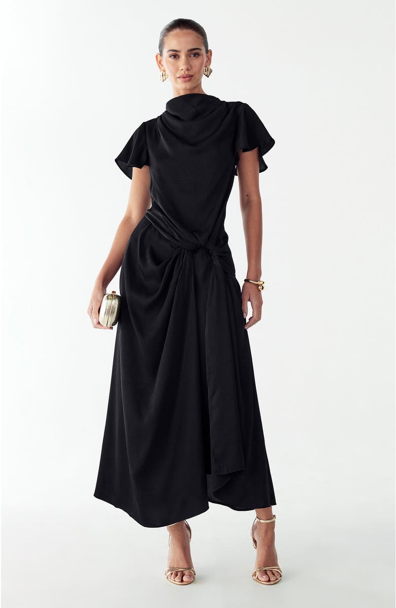 WILLA Lissy Midi Dress, Main, color, Black