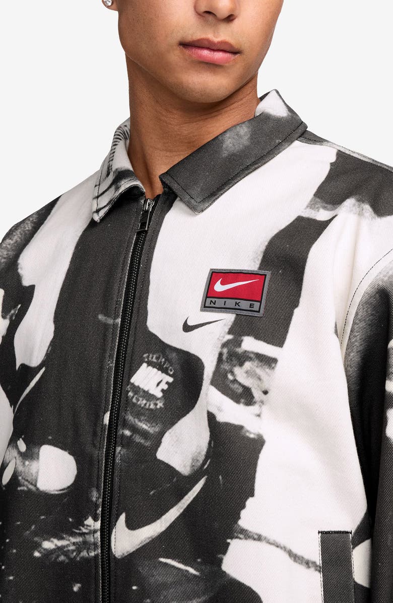 Nike Life Field Sport Jacket, Alternate, color, Black/ White