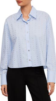 FIFTEEN TWENTY Lisa Embellished Cotton Button Up Shirt