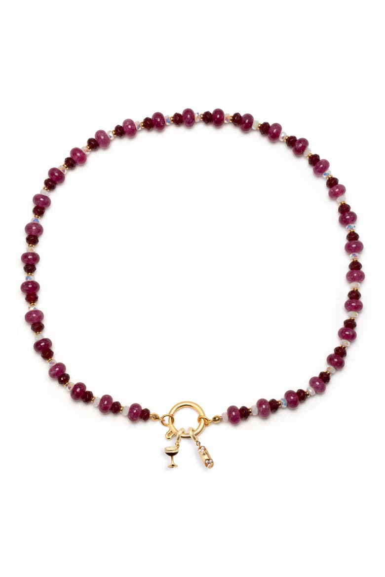 Dinner Party Charm Holder Necklace (Nordstrom Exclusive), Main, color, RED