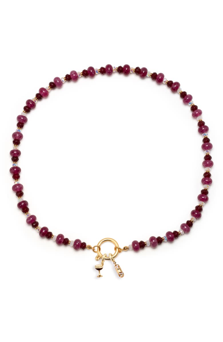 Little Words Project Dinner Party Charm Holder Bracelet, Main, color, Red