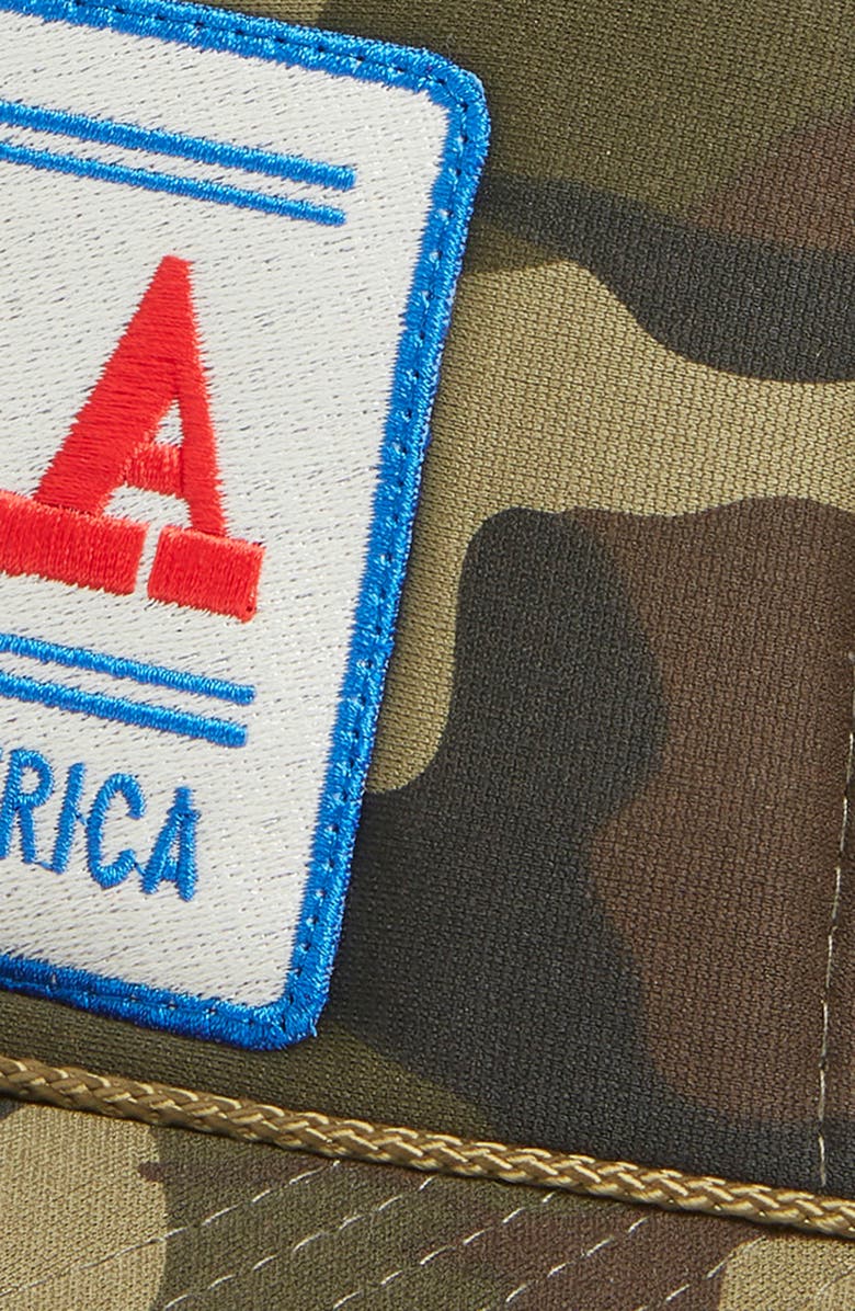 Friday Feelin’ God Bless America Camo Trucker Hat, Alternate, color, Camo